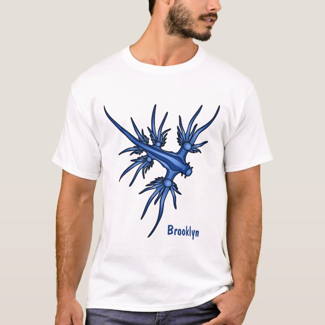 Blaue Drachendarstellung T-Shirt (Vorderseite)