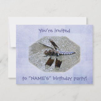 Blaue Drachenfliege Einladung zum Geburtstag