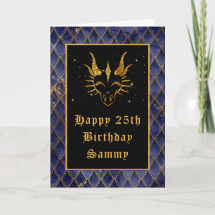 Blaue Drachenschuppen Faux Glitter Alles Gute zum Karte