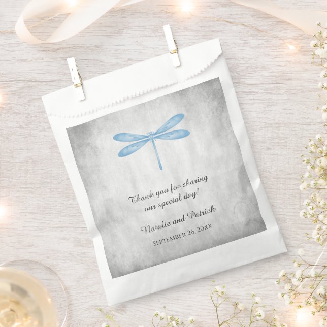 Blaue Dragonfly-Gastgeschenk Hochzeit Geschenktütchen (Ausgeschnitten)