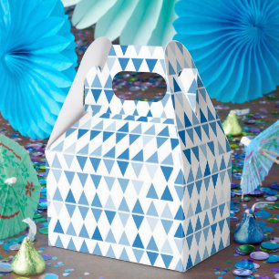 Blaue Dreieck-Muster Gefallen Boxen – Stylische Pa Geschenkschachtel
