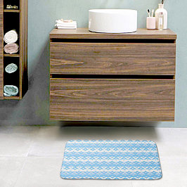 Blaue Dreiecke Muster Badezimmer Matte