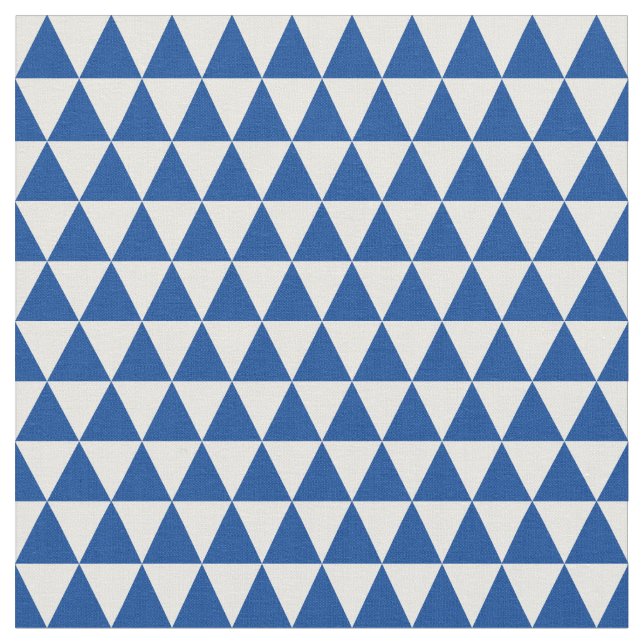 Blaue Dreiecke Muster Stoff (Nahaufnahme)