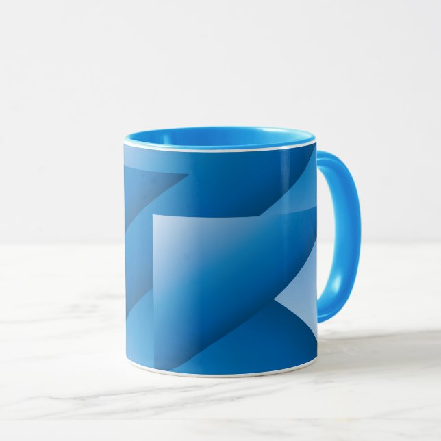 Blaue Dreiecke Tasse (VorderseiteRechts)