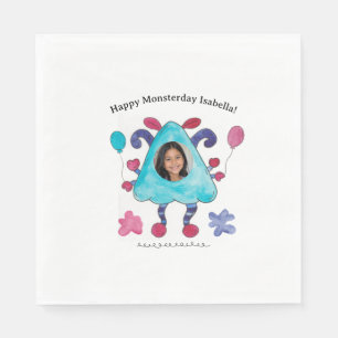 Blaue Dreiecks-Monster-Geburtstagsfeier-Papier-Ser Serviette
