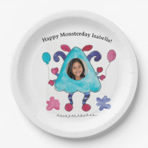 Blaue Dreiecks-Monster-Geburtstagsfeier-Papierplat