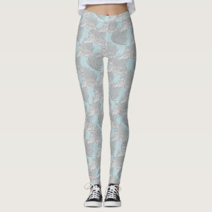 Blaue Dschungel-Tiger-Muster-Leggings Leggings