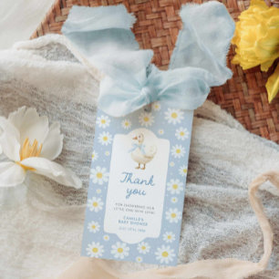 Blaue dumme Gans Baby Shower Danke-Tag Geschenkanhänger