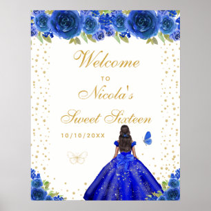 Blaue dunkle Haut Mädchen Sweet Sixteen Willkommen Poster