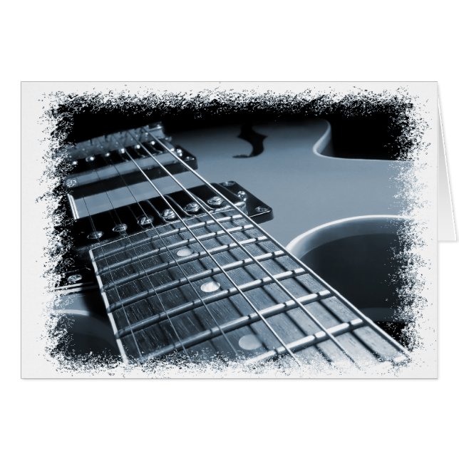 Blaue E-Gitarren-Nahaufnahme (Vorderseite (Horizontal))