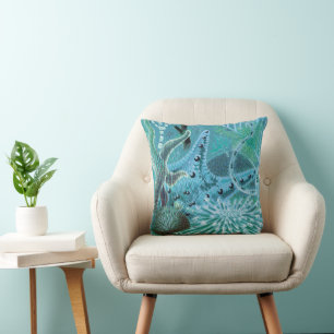 Blaue Echinodermen des Great Barrier Reef Vintag Kissen