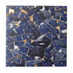 Blaue Ecke Mosaik digitale Kunst Fliese