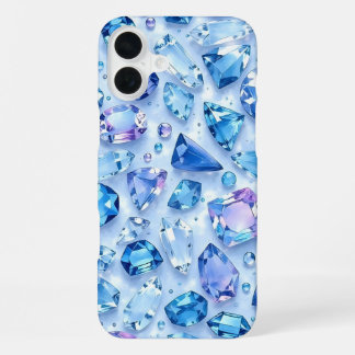 Blaue Edelsteine iPhone 16 Plus Hülle