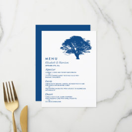 Blaue Eiche, rustikale und minimalistische Hochzei Menükarte