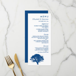 Blaue Eiche, rustikale und minimalistische Hochzei Menükarte