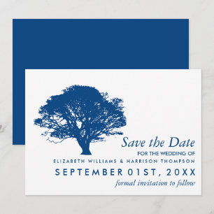 Blaue Eiche, rustikale und minimalistische Hochzei Save The Date