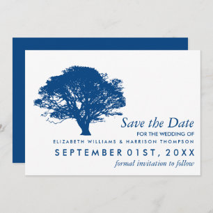 Blaue Eiche, rustikale und minimalistische Hochzei Save The Date