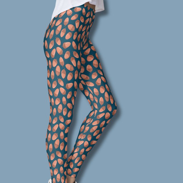 Blaue Eichel Muster Leggings (Acorn pattern leggings)