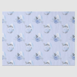 Blaue Eier und Blume auf der Blue Decoupage Seidenpapier