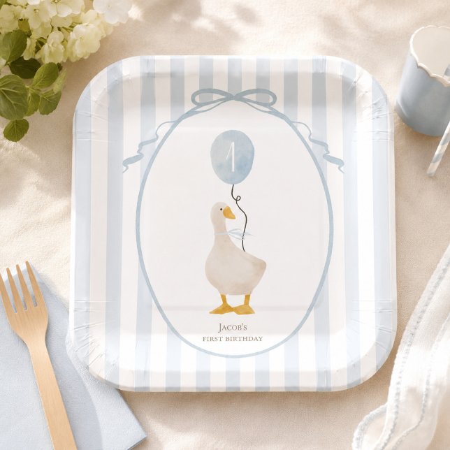 Blaue eine alberne Gänsefeier Geburtstagsparty Pappteller (Von Creator hochgeladen)
