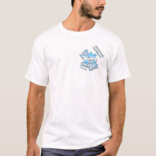 Blaue einfache Monogramm-Reinigungsdienst-Crew-Uni T-Shirt