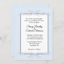 Blaue Einfachheit Traditionelle Hochzeitseinladung Einladung