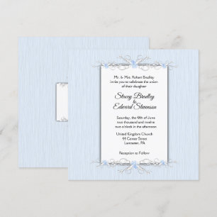 Blaue Einfachheit Traditionelle Hochzeitseinladung Einladung