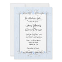 Blaue Einfachheit Traditionelle Hochzeitseinladung