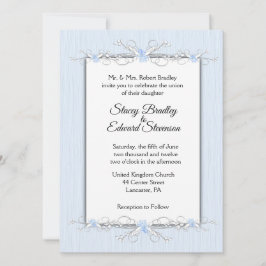 Blaue Einfachheit Traditionelle Hochzeitseinladung Einladung