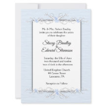 Blaue Einfachheit Traditionelle Hochzeitseinladung