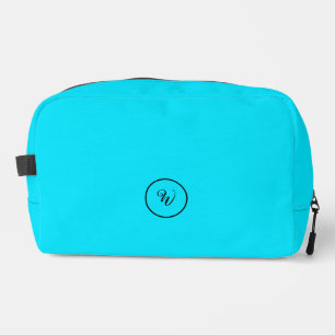 Blaue einfarbige Neon-Monogramm moderne Trendige Waschbeutel