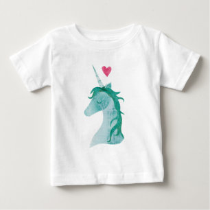 Blaue Einhorn-Magie mit Herzen Baby T-shirt