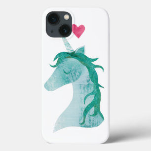 Blaue Einhorn-Magie mit Herzen Case-Mate iPhone Hülle