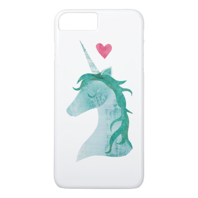 Blaue Einhorn-Magie mit Herzen Case-Mate iPhone Hülle (Rückseite)