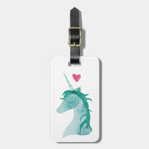 Blaue Einhorn-Magie mit Herzen Gepäckanhänger