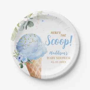 Blaue Eiscreme-Baby-Party Pappteller