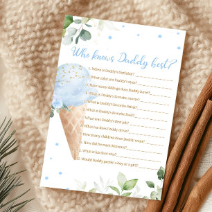 Blaue Eiscreme-Baby-Party - Wer kennt Papa am best