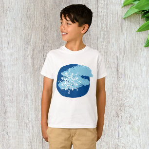 Blaue Eisschneeflocken-Abstrakt-Winterkreis T-Shirt