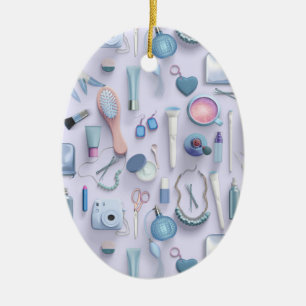 Blaue Eitelkeits-Tabelle Keramik Ornament