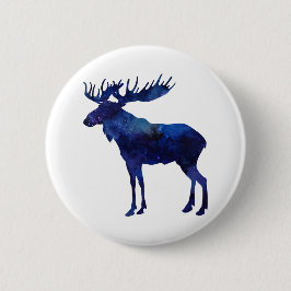 Blaue Elche Silhouette Button