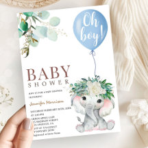 Blaue Elefant-Baby-Party Junge