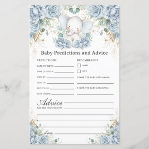 Blaue Elefant-Baby-Party-Vorhersagen & Rat