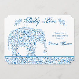 Blaue Elefant-Babyparty-Einladung Einladung