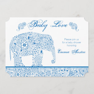 Blaue Elefant-Babyparty-Einladung Einladung