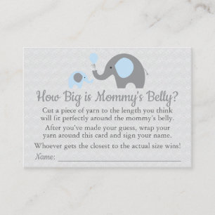 Blaue Elefant-Babyparty, wie der Bauch der Mama Telefonnummerkarte