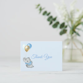 Blaue Elefant Danksagungskarte Baby Shower Mitteilungskarte