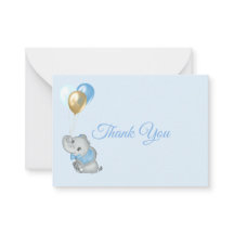 Blaue Elefant Danksagungskarte Baby Shower