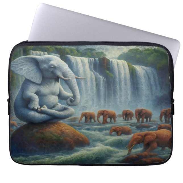 Blaue Elefant-Laptop-Hülle Laptopschutzhülle (Vorderseite)