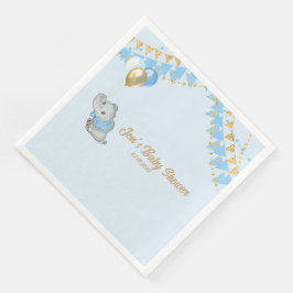 Blaue Elefant Serviette Baby Shower