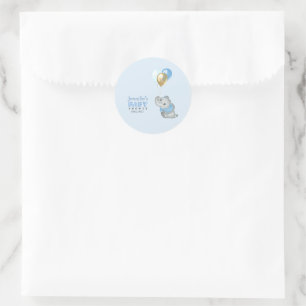 Blaue Elefanten-Aufkleber Baby-Party Runder Aufkleber